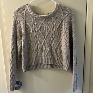 Obey Cropped Grey Sweater Small